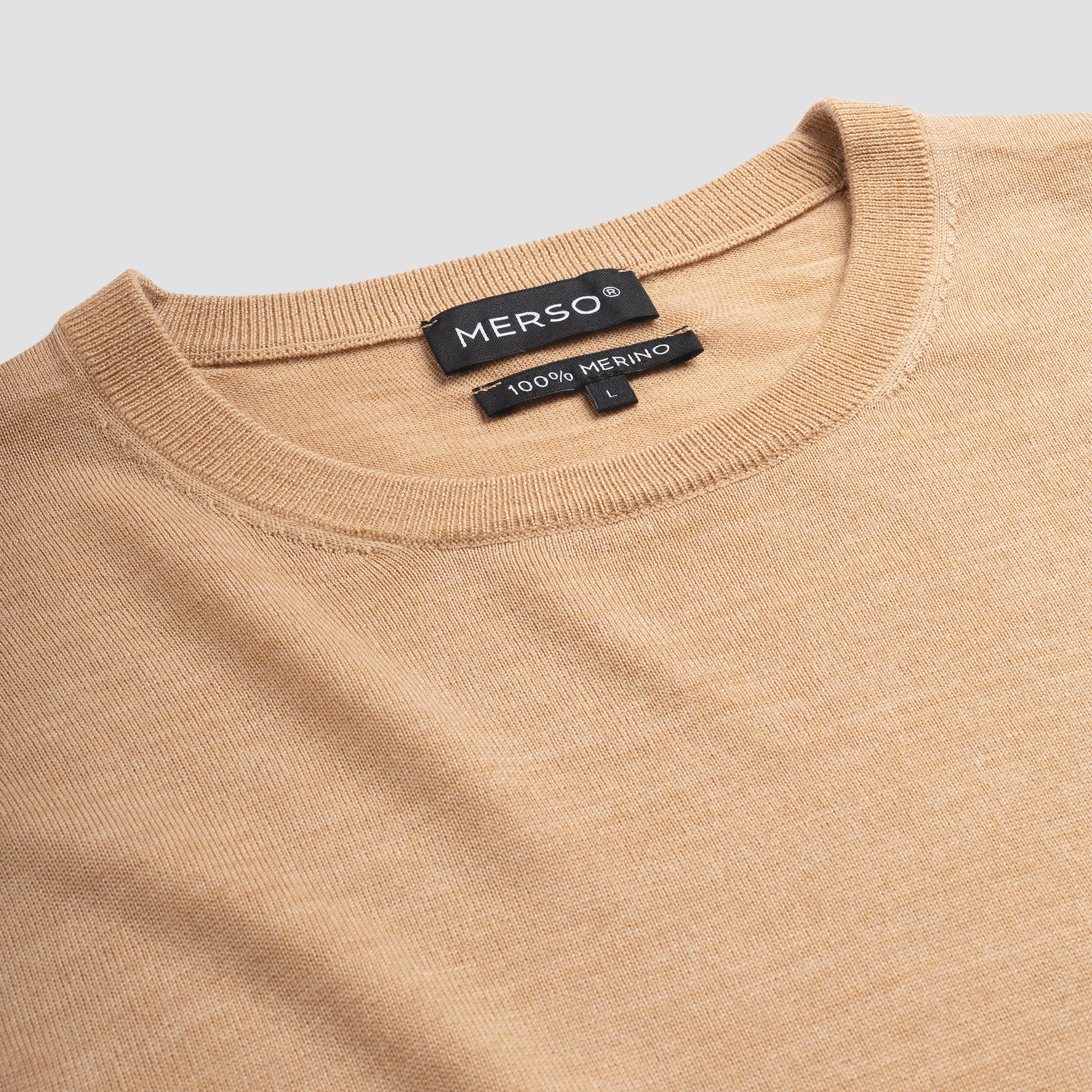 Crew Neck 100% Merino - Sahara Sand