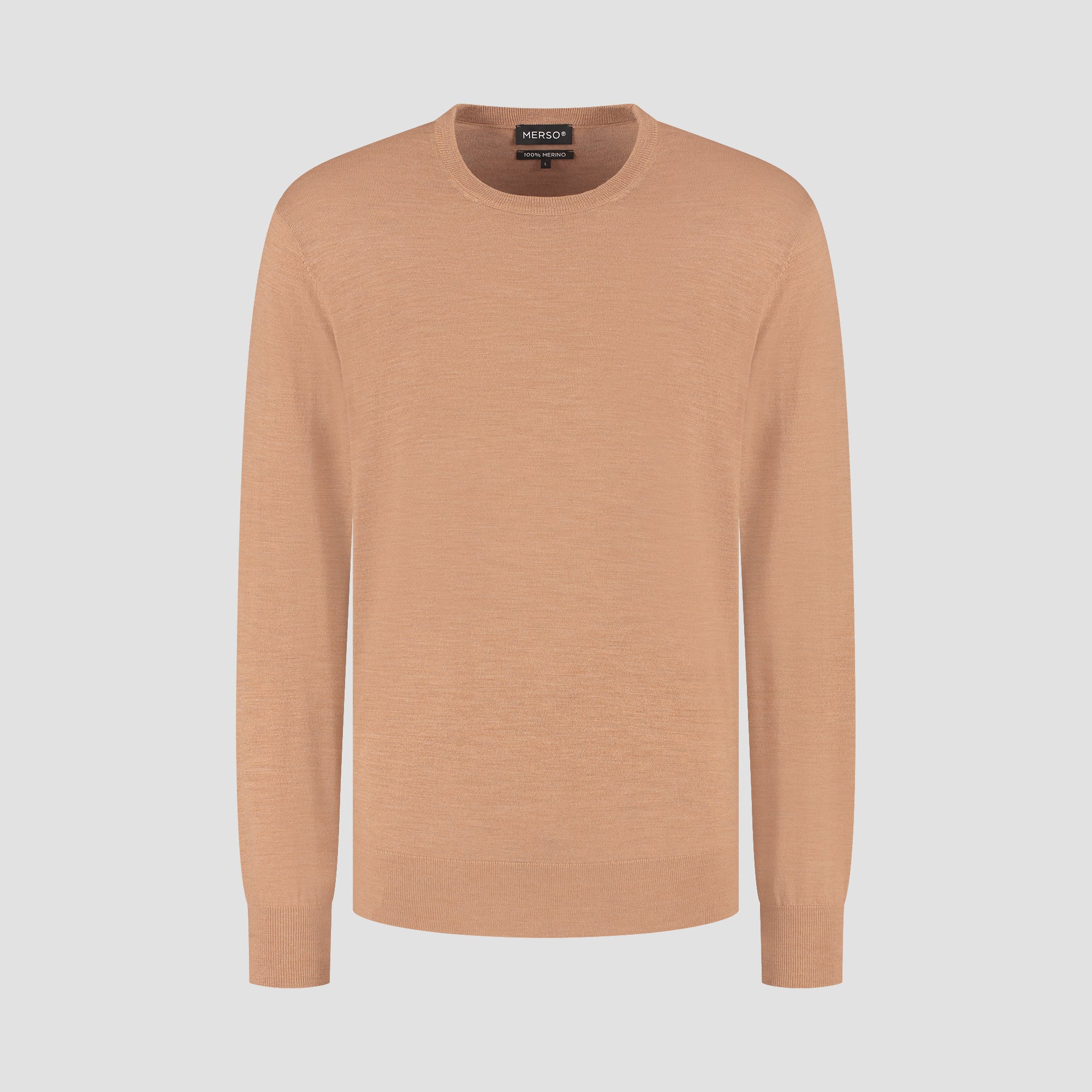 Crew Neck 100% Merino - Tuscan Camel