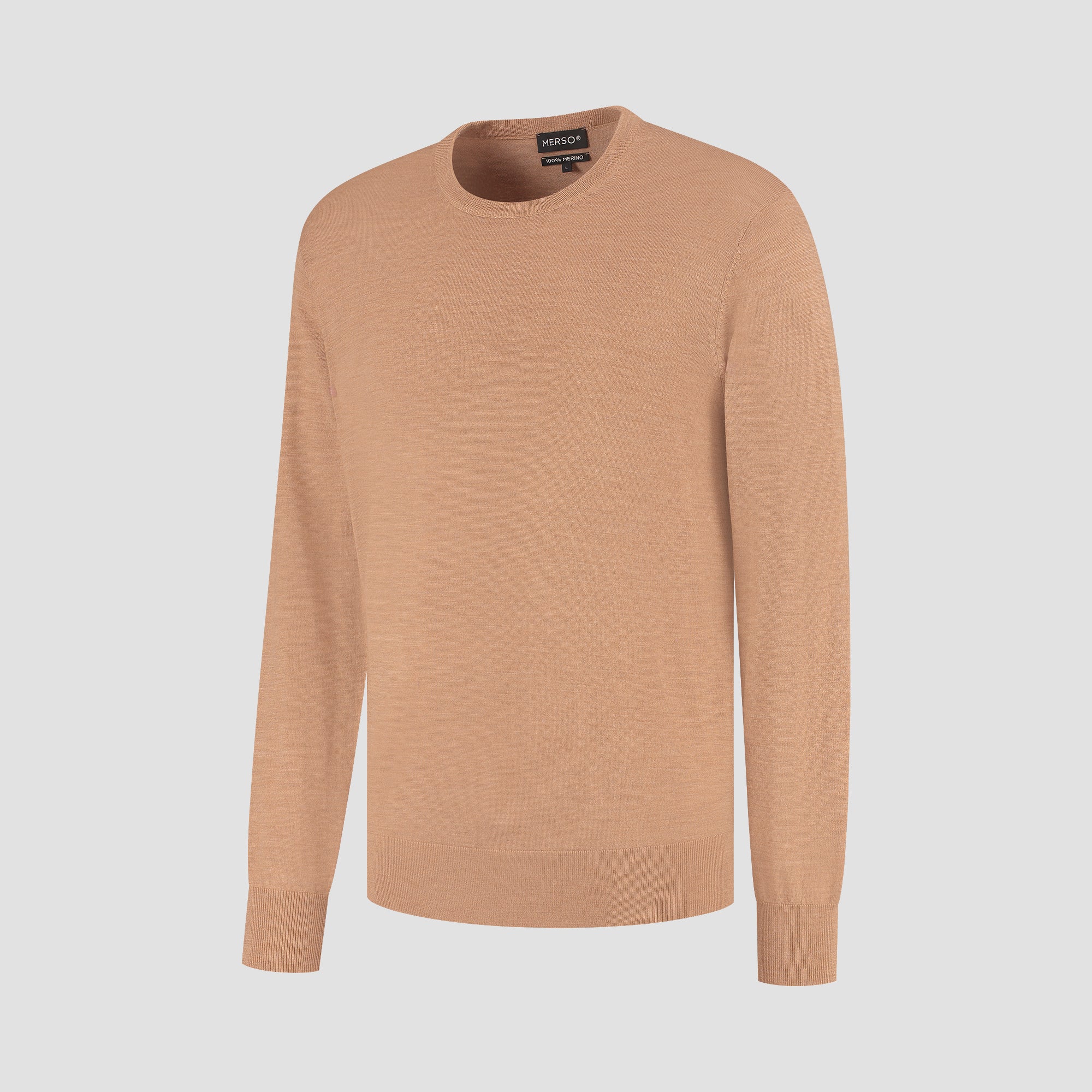 Crew Neck 100% Merino - Tuscan Camel