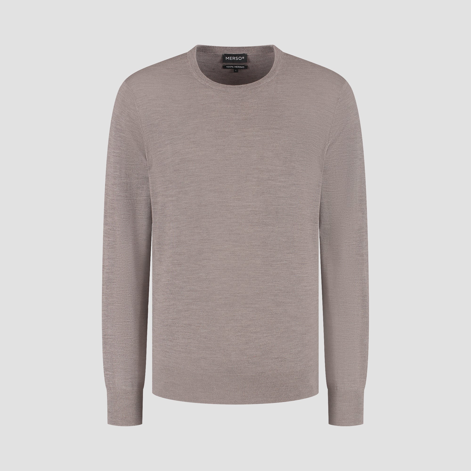 Crew Neck 100% Merino - Oak Brown