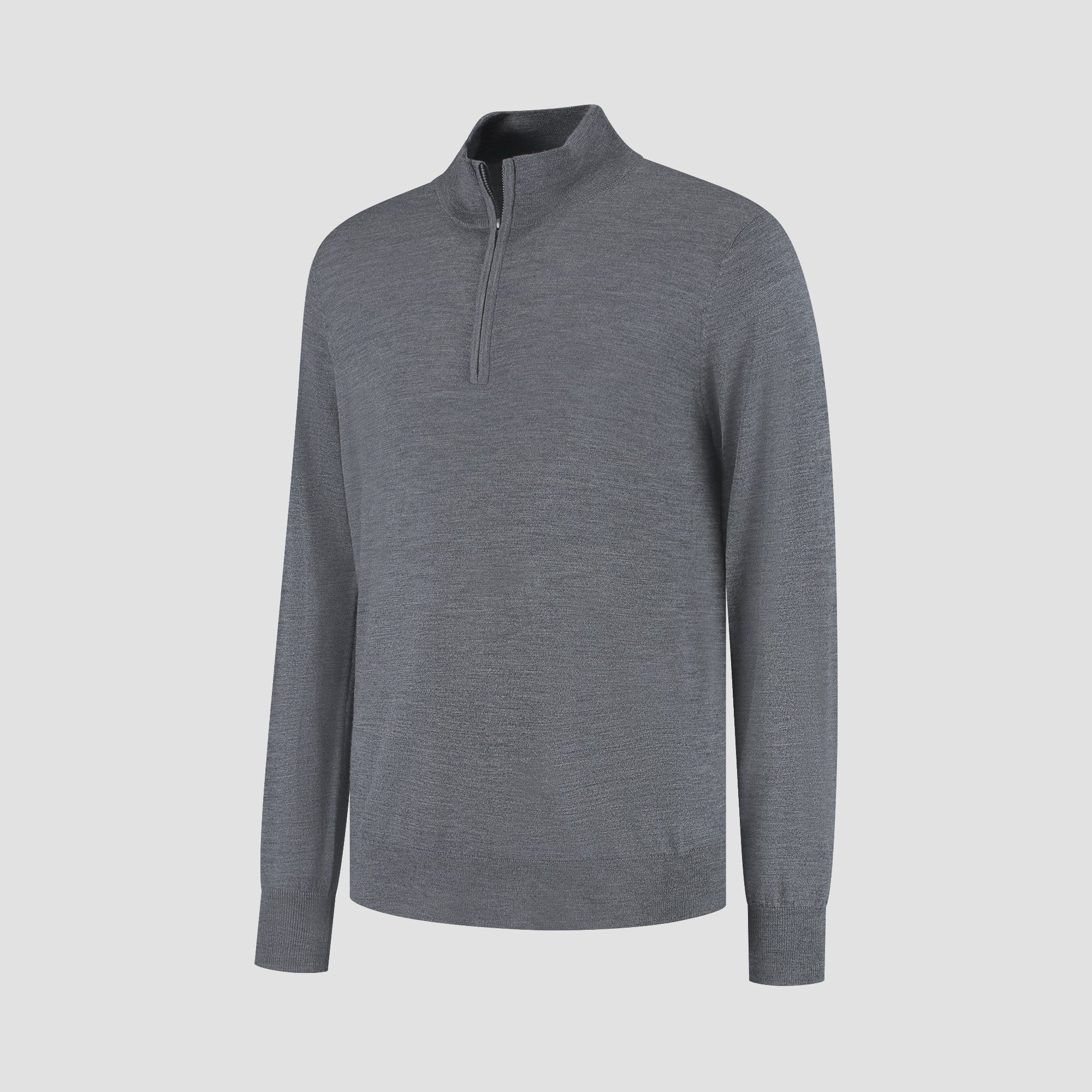 Zip Up 100% Merino - Storm Grey