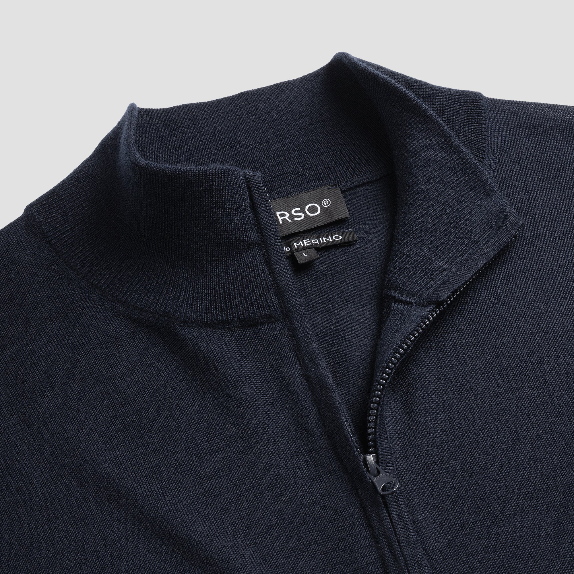 Zip Up 100% Merino- Navy Blue