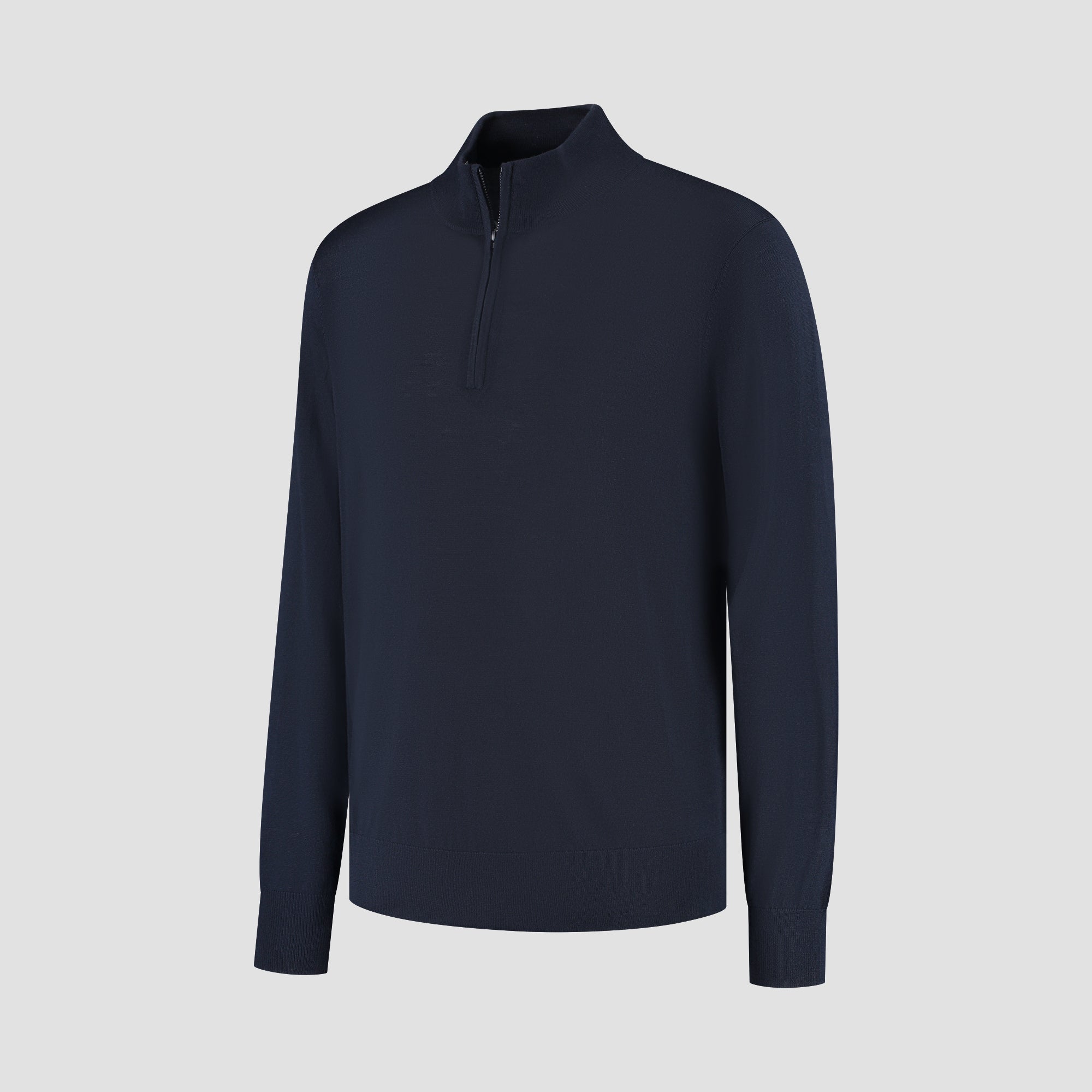 Zip Up 100% Merino- Navy Blue