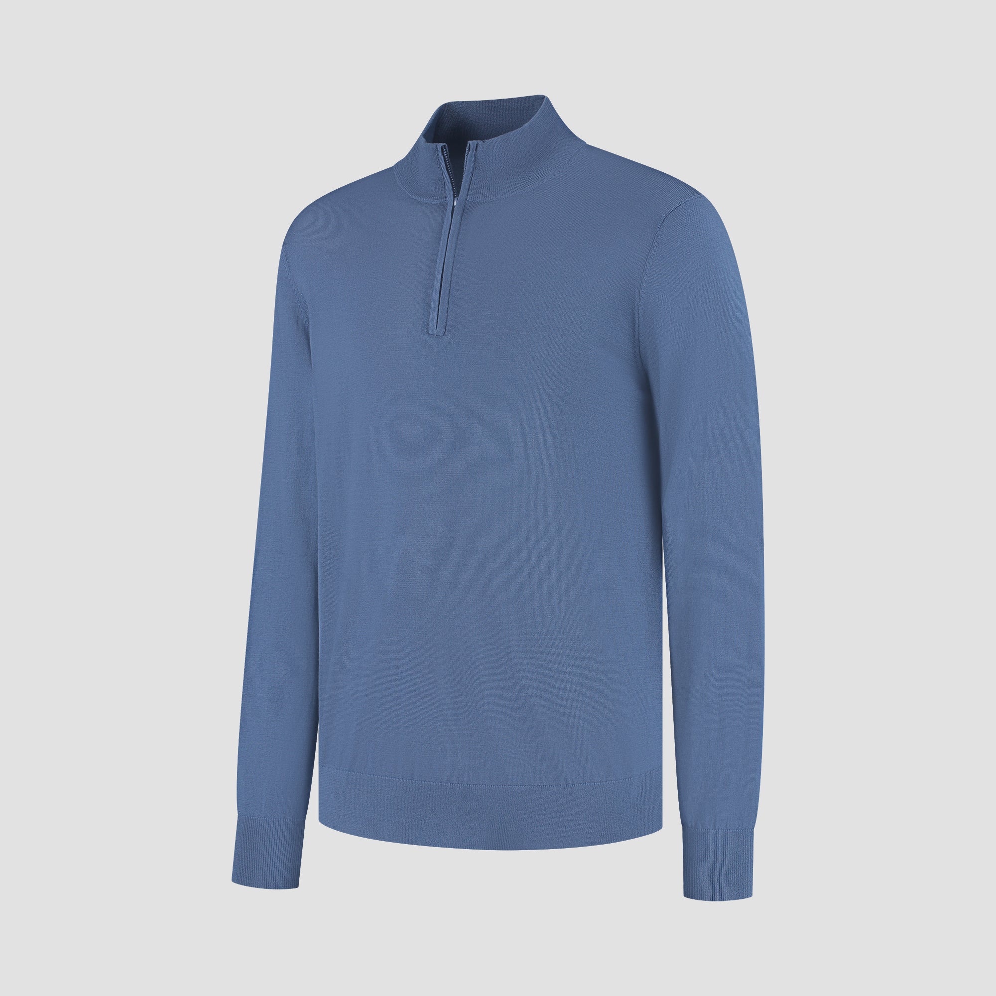 Zip Up 100% Merino - Pacific Blue