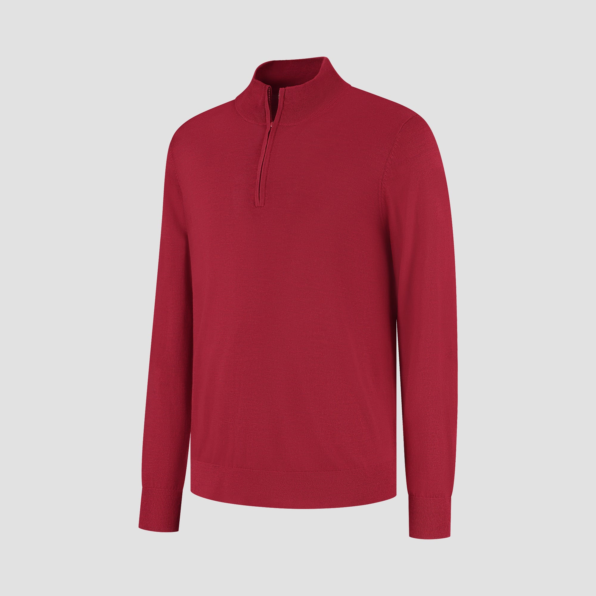 Zip Up 100% Merino - Ember Red