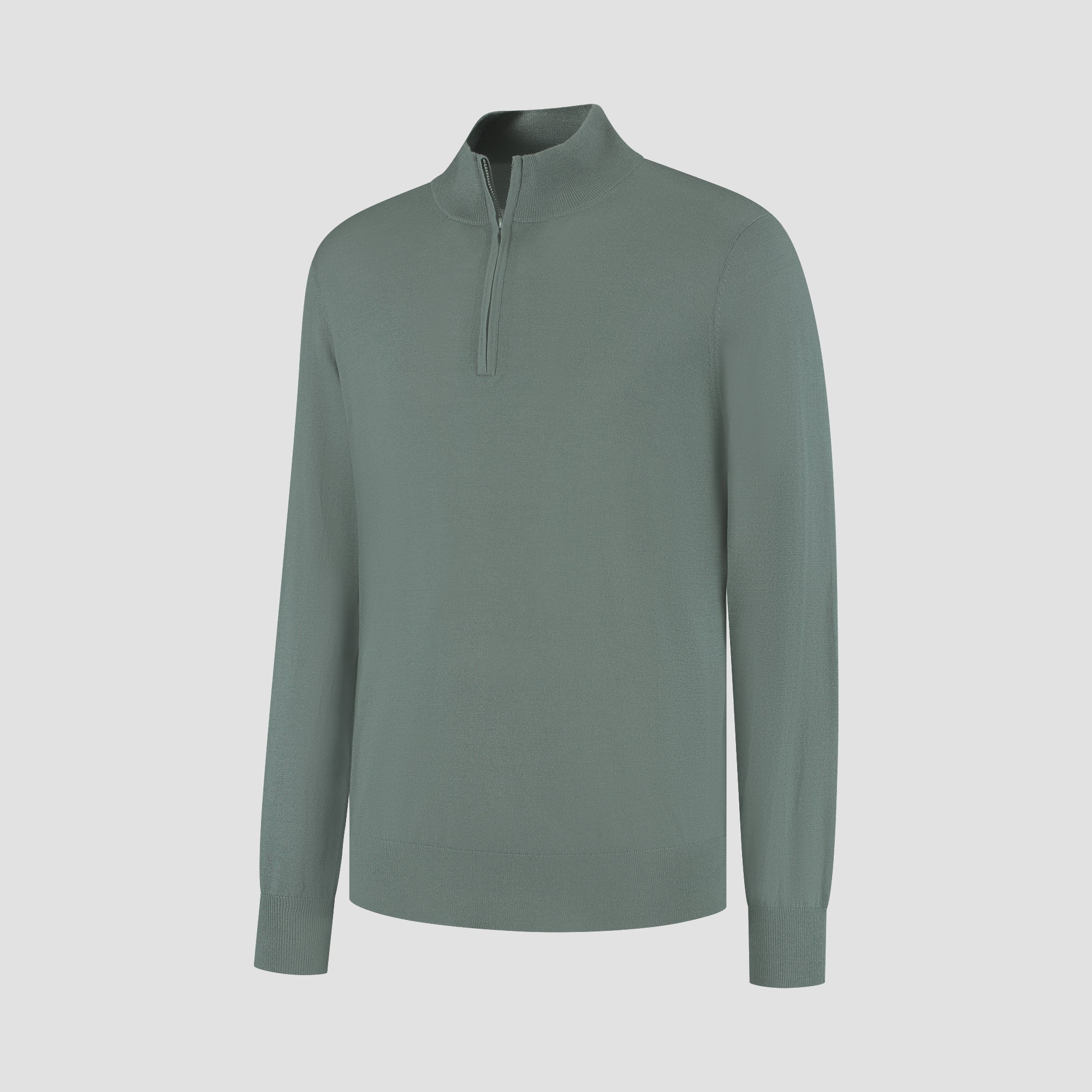 Zip Up 100% Merino - Fernstone green