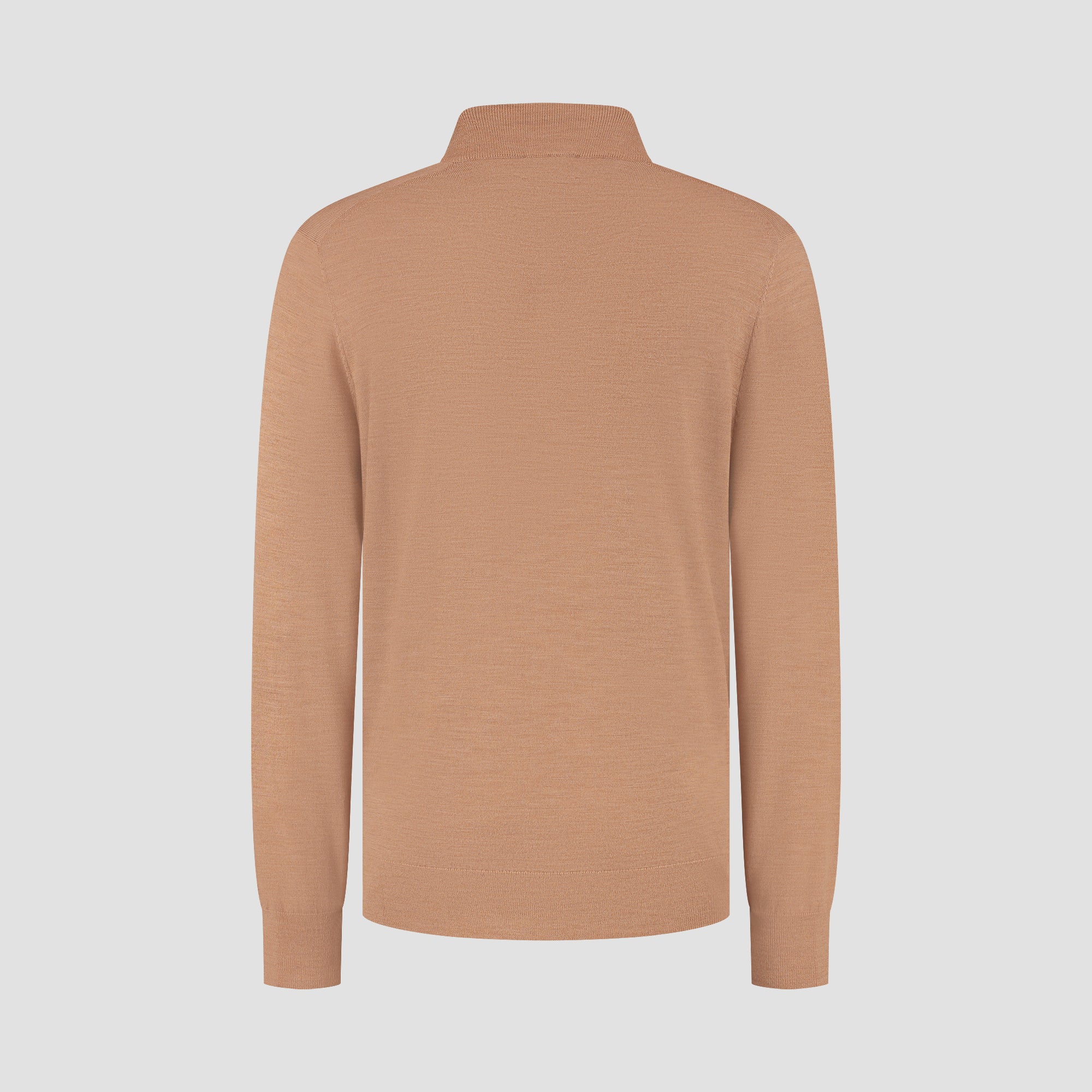 Zip Up 100% Merino  - Tuscan Camel