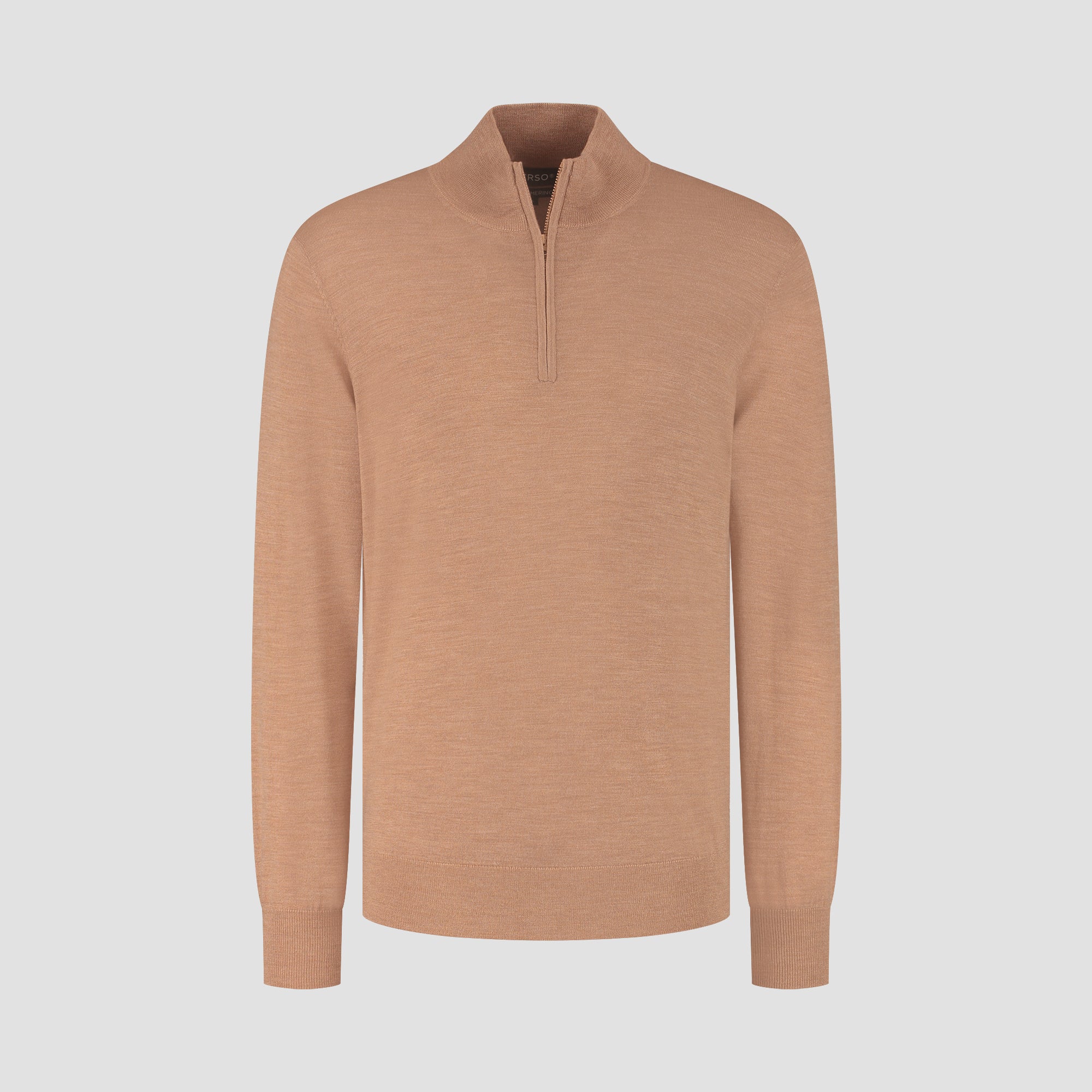 Zip Up 100% Merino  - Tuscan Camel