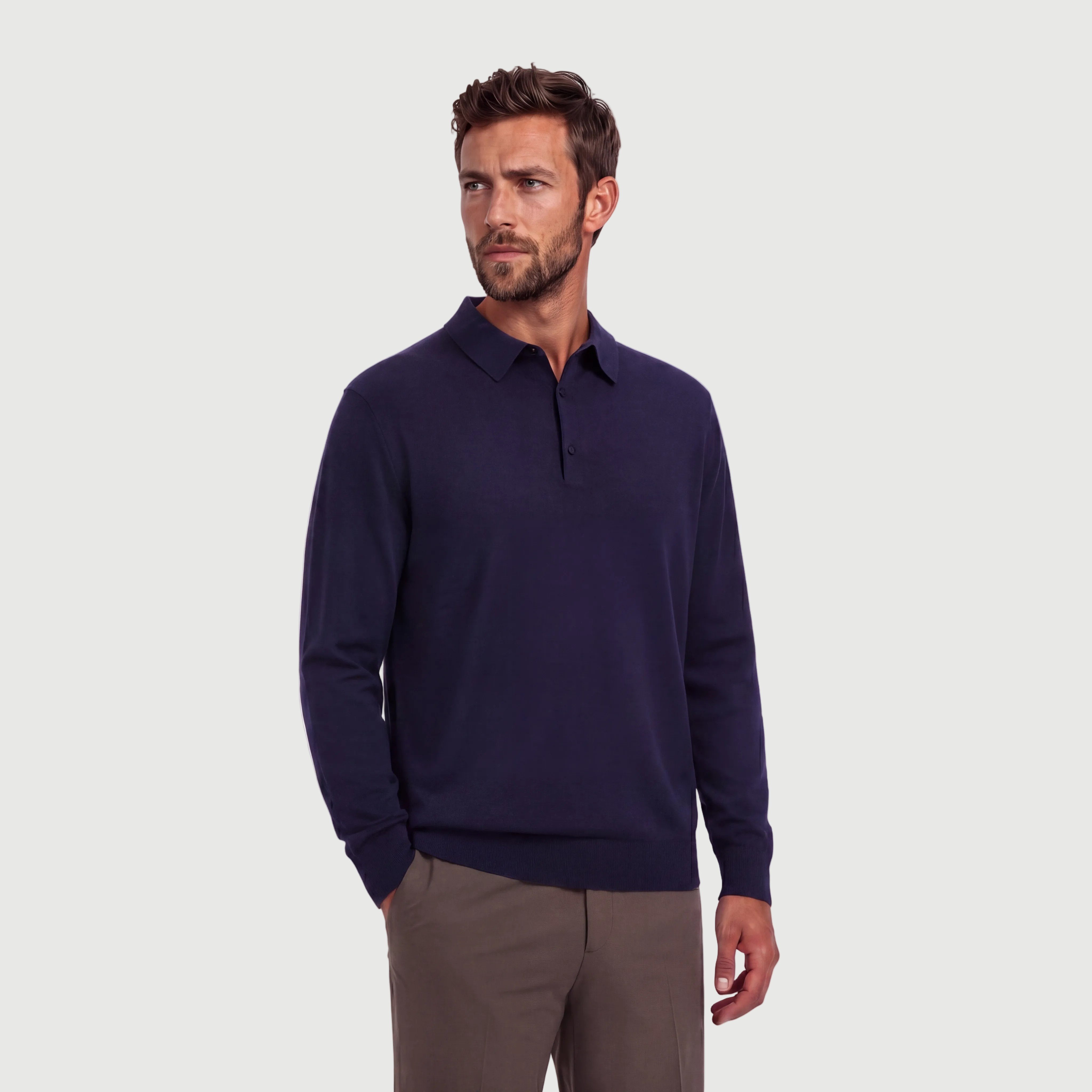 Polo Long Sleeve Navy Blue