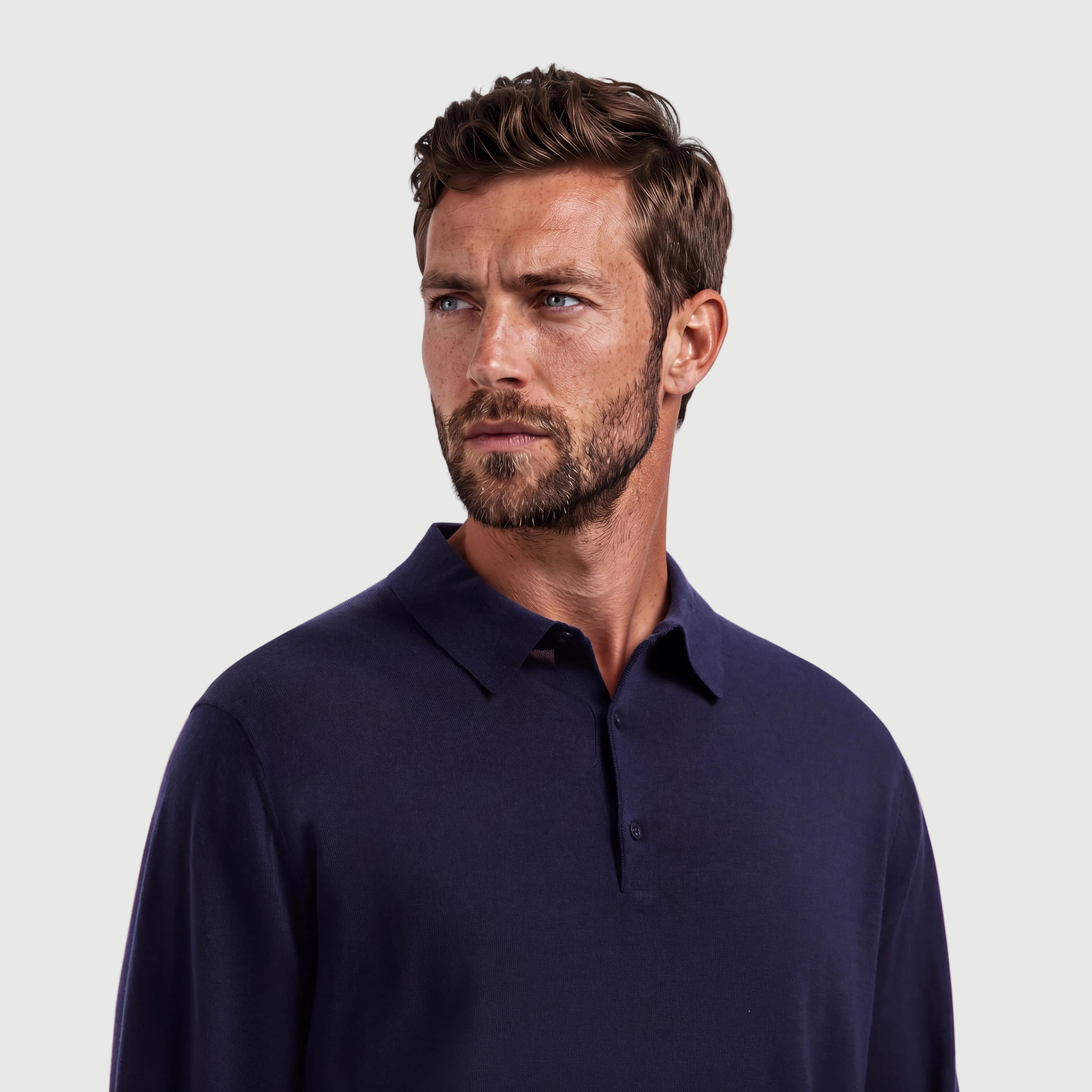 Polo Long Sleeve Navy Blue