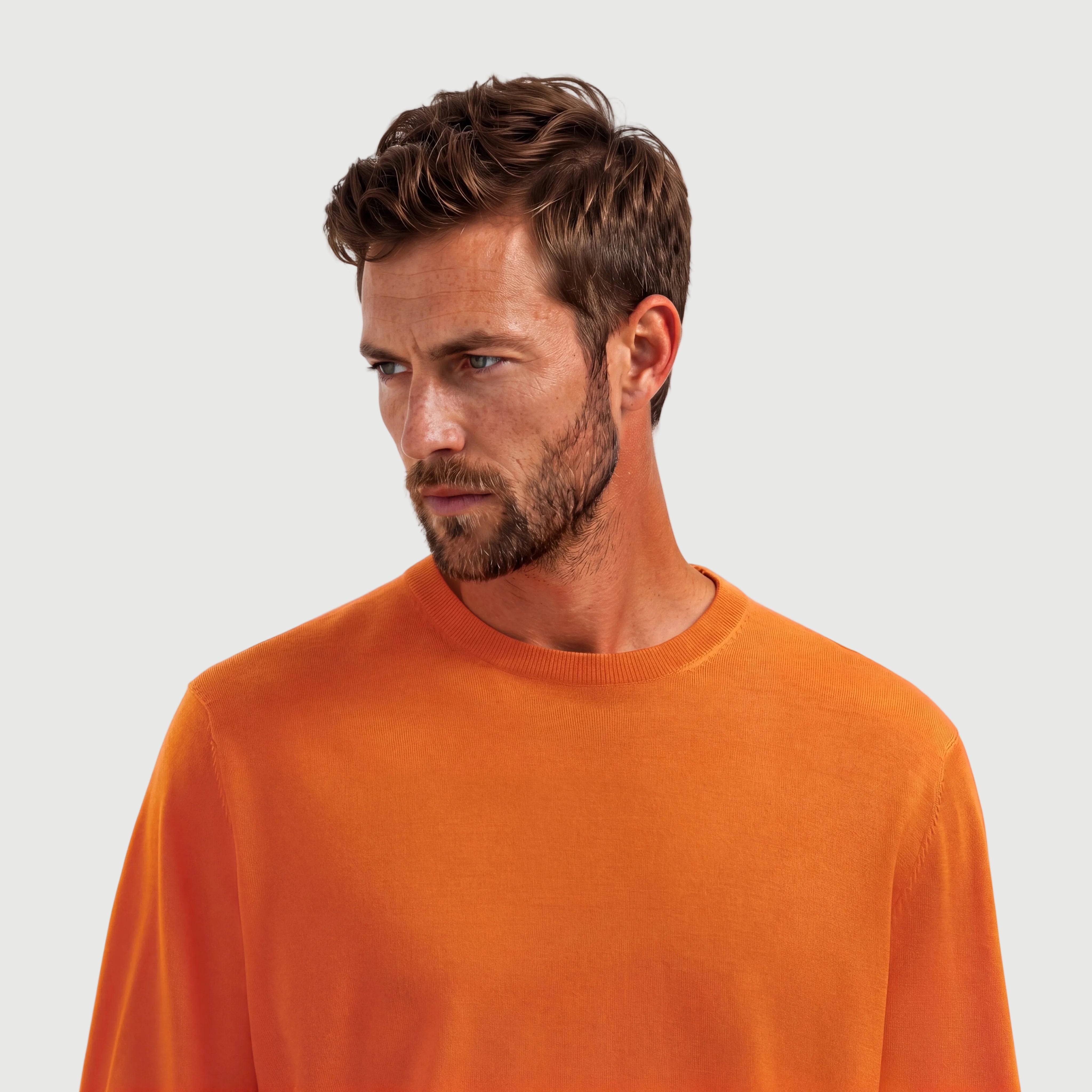 Crew Neck Curcuma Orange
