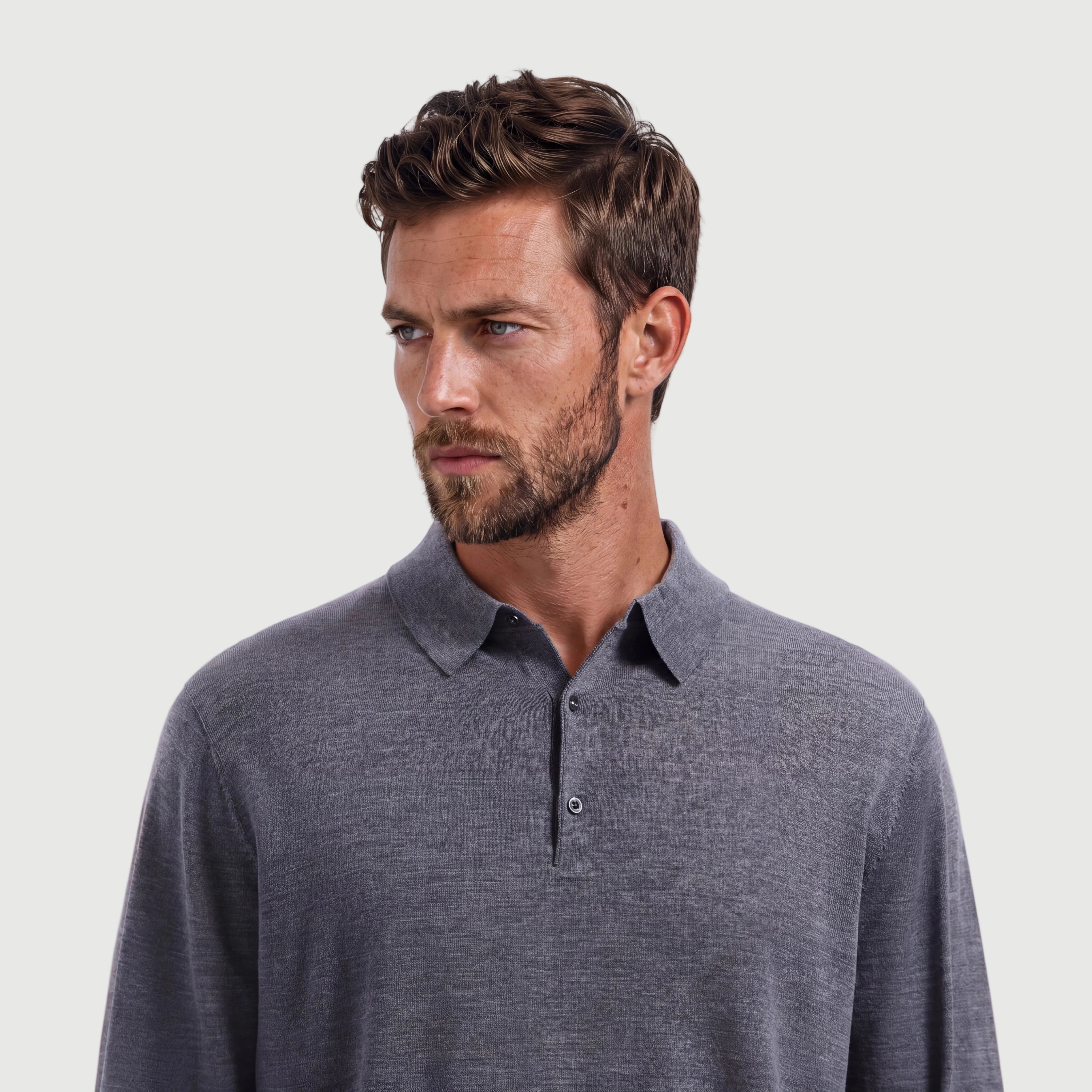 Polo Long Sleeve Storm Grey