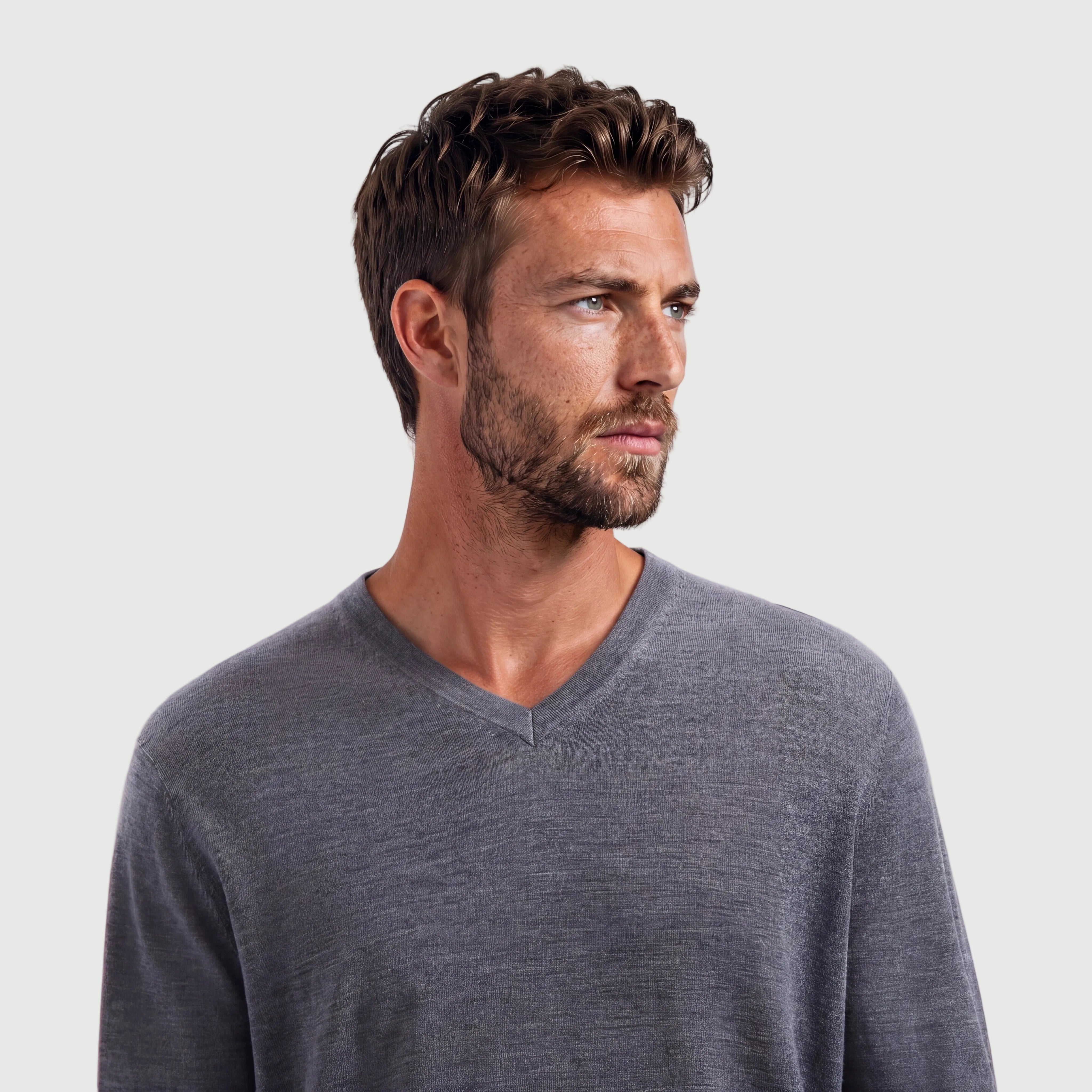 V Neck Storm Grey