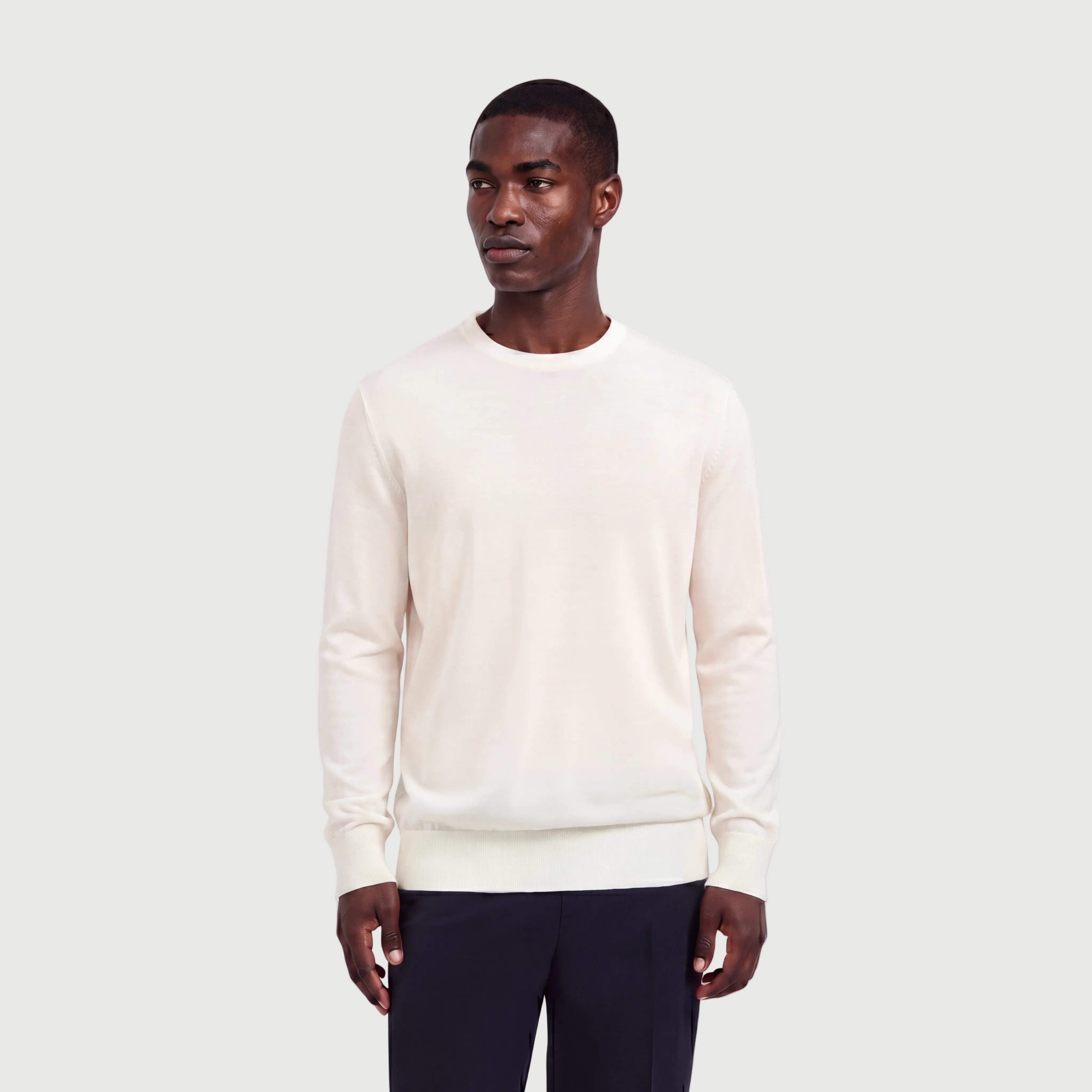 Crew Neck Seashell White